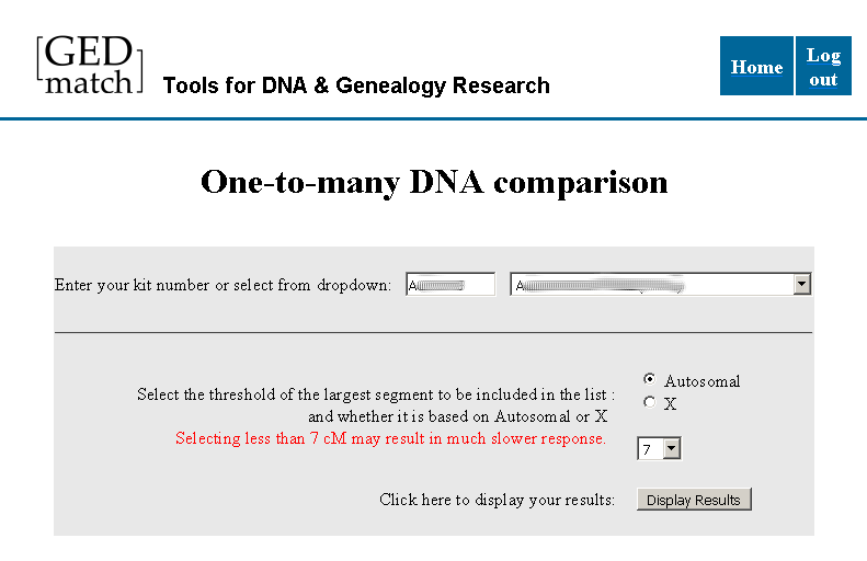 The One-to-Many Lookup Tool at GEDmatch