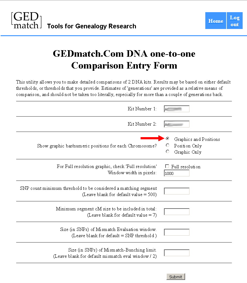 A GEDMatch One-to-One Comparison between me and my 1st cousin once removed